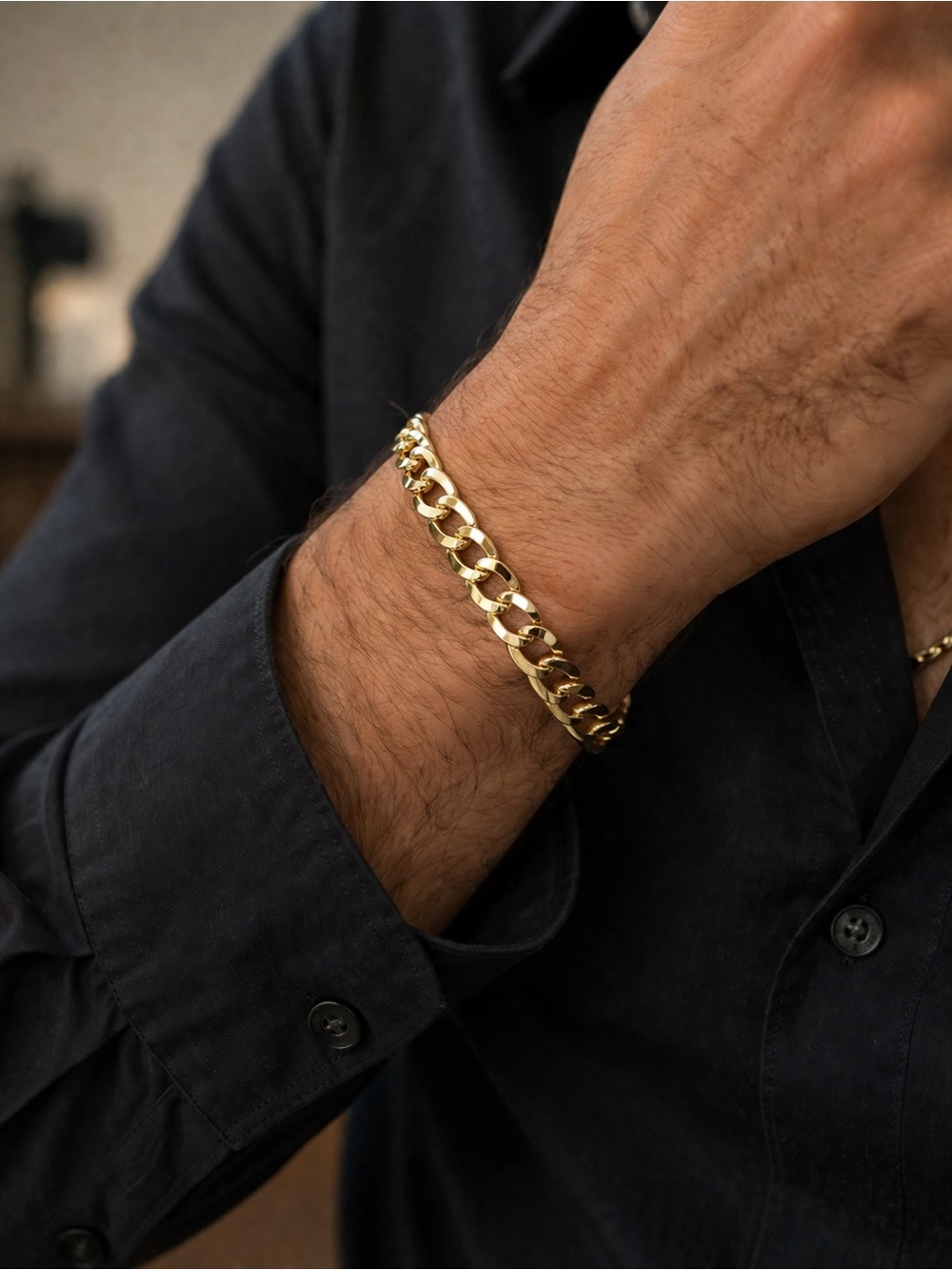 10K Solid Gold Cuban  Bracelet 9” 3.5mm-Real Gold Chain Bracelet Unisex Gift